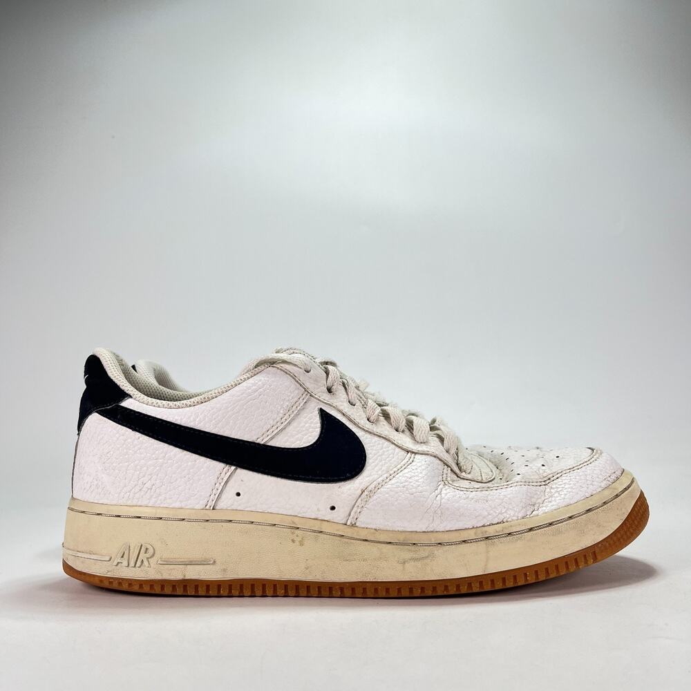 Nike Air Force 1 Low White Black Gum Leather Retro Casual Sneakers Men's Sz 11.5